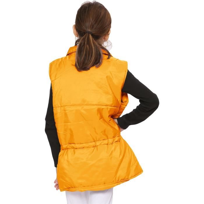 Enfants Filles Vers Le Bas Gilet Moutarde Oversized Matelasse a Capuche Rembourre Sans Manches Manteau Urbain Hiver Porter 7 13 Moutarde Cdiscount Pret a Porter