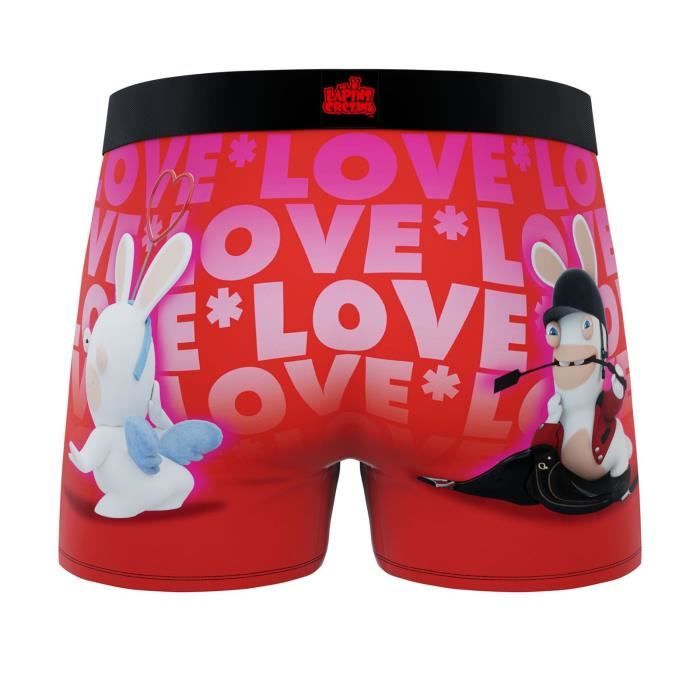 Boxer Homme Lapins Cretins Saint Valentin FG LPC20 1 BM CRA 05 Rouge Cdiscount Pret a Porter