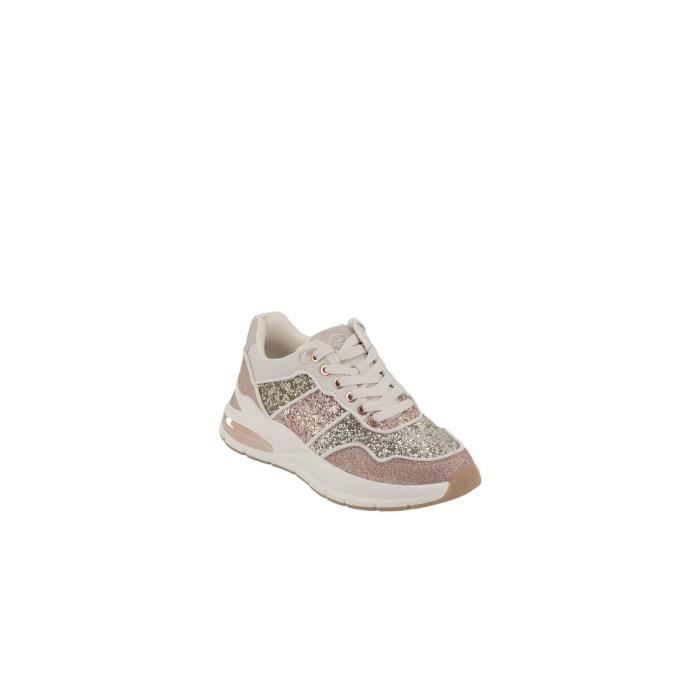 Basket brillante lacets et semelle paisse Rose Rose Cdiscount