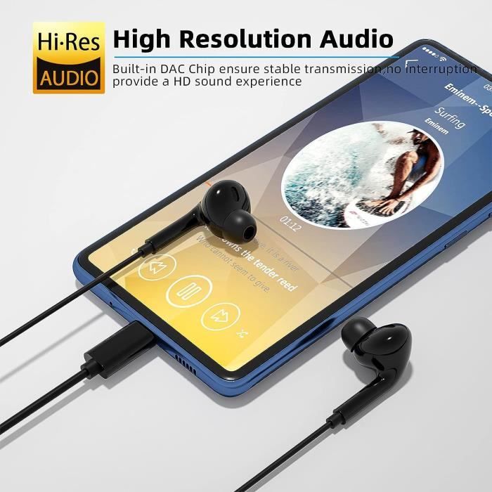 Ecouteur USB C HiFi Stéréo, Écouteurs USB Type C Magnétique Isolation  Sonore avec Micro pour Samsung A54/A53/S23/S22/S21/S20/S20FE,Huawei  P40/P30,Xiaomi 13,Google Pixel,OnePlus 9T,pour iPad Pro : :  High-Tech