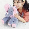 CONFO®  Peek-a-boo mignon Éléphant chantant peluche bébé Cute Singing Stuffed Animated Des gamins Cadeau souple-2
