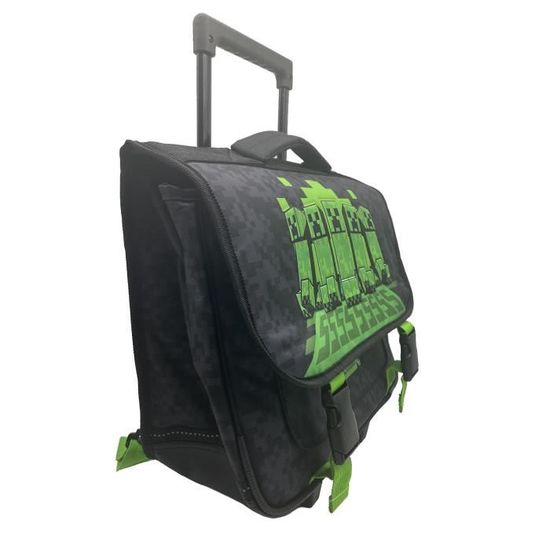 Cartable A Roulettes 38 Cm Minecraft Jeu Video Noir Bagtrotter Cdiscount Bagagerie Maroquinerie