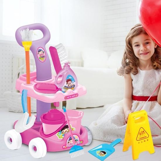 Playkidiz Jeu De Rôles De Nettoyage , 6 Pièces, Comprend Une Vadrouille, Une Brosse, Un Balai, Une Pelle à Poussière Et Un Support Pour Organisateur Un Ensemble De Menage Realiste Play Helper Playkidiz Jeu De Rôles De Nettoyage , 6 Pièces, Comprend Une Vadrouille, Une Brosse, Un Balai, Une Pelle à Poussière Et Un Support Pour Organisateur Un Ensemble De Menage Realiste Play Helper