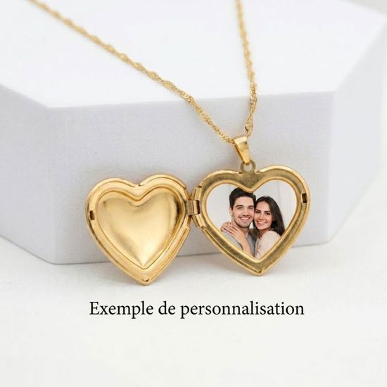 Médaillon Pendentif Cœur "Toi Et Moi" Plaqué Or - Occasion Très Bon état