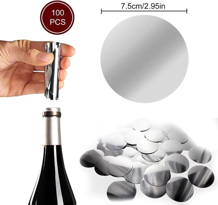 Lot De 60 Stop-gouttes En Aluminium Pour Vin - Bec Verseur Réutilisable, Diamètre 7,6 Cm