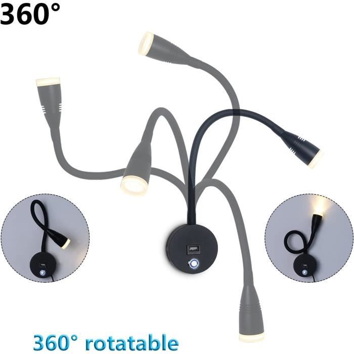 1W LED Lampe De Chevet Pour Lire LED Lampe De Lecture De Cygne Flexible