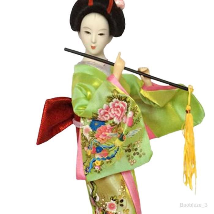 Poupée Japonaise En Kimono En Résine - Décoration De Table Traditionnelle - 10 Cm - Idée Cadeau Japon