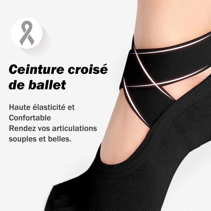 2 Paires De Chaussettes Antidérapantes Pour Yoga Et Pilates - En Coton, Semelle Grip, Idéales Pour Le Sport Et La Danse