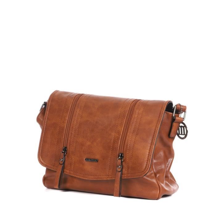 Sac bandouli?�re Marron Femme Manoukian Gabin - Cdiscount Bagagerie - Maroquinerie