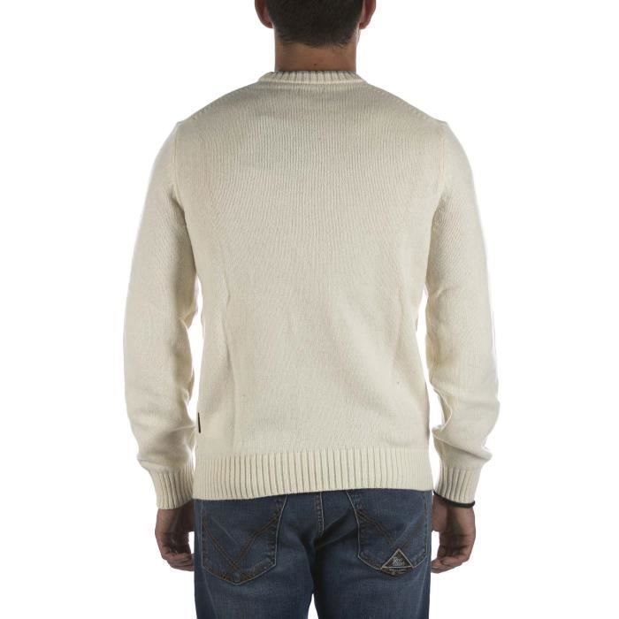 Pull Napapijri Dain Beige NAPAPIJRI Homme Maille de laine d agneau Coupe Regular Beige Cdiscount Pret a Porter