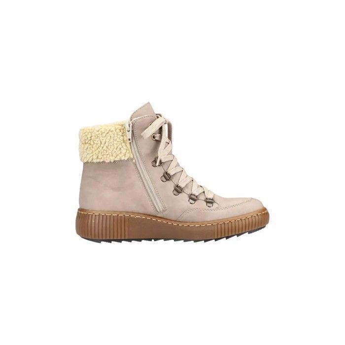 Bottines femme Rieker Beige Talon compensé bas Fermeture