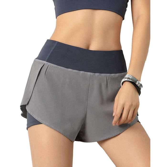 Short Femme Aomig - Coton/polyester, Taille élastique - Pour Sport, Plage, Loisirs - Taille S/M/L