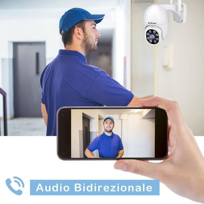 Caméra Extérieure Wifi Extérieure Full Hd 1080P, Srihome Caméra Ip Avec Vision Nocturne, 1080P