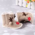 1 paire de chaussures pour bébés brodées antidérapantes bottes de Noël à fond  KIT - COFFRET - AUTRES ARTICLES DECORATION DE NOEL-3