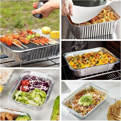 6416 Accessoire de Barbecue Lot de 10 Grandes Barquettes en Aluminium