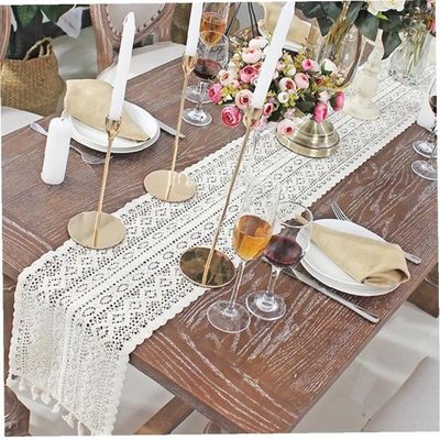 Chemin De Table En Jute 30x120cm Avec Dentelle - Décoration Rustique Pour Mariages, Fêtes Et Événements Spéciaux