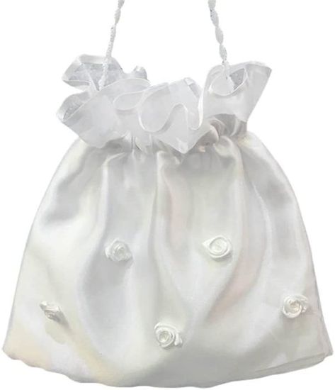 CWPFVQA Sac Mariée Satin Blanc - 20x21cm, Accessoire Mariage Élégant, Sac à Main Nuptial