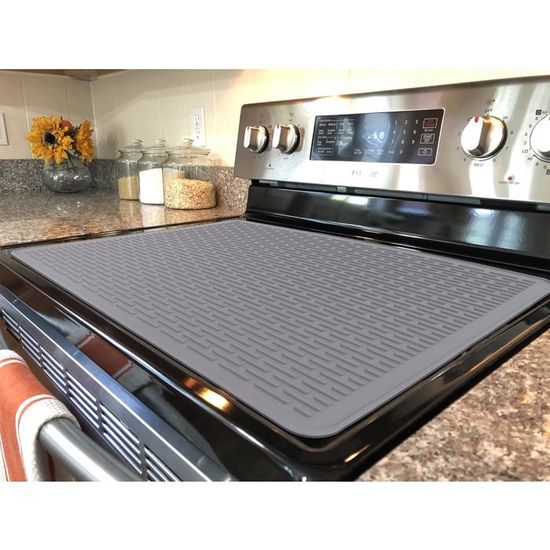 Tapis De Protection En Silicone Pour Plaque à Induction/Électrique 71x51 Cm - Résistant à La Chaleur (232°C), Antidérapant, Facile à Nettoyer