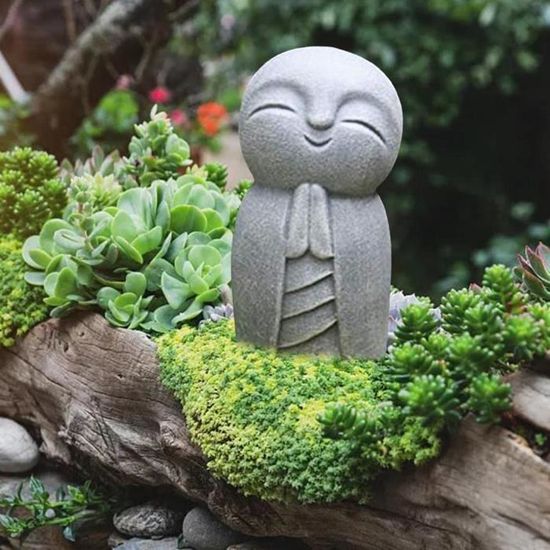 Ajw Statue Bouddha Exterieur Statue Jizo Japonais Bouddha En Resine Apporter Calme Figurine Bouddha Sculpture Ornements De Jar 2321 Cdiscount Maison