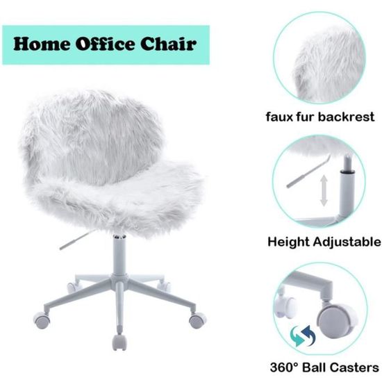Chaise De Vanité En Fausse Fourrure, White Fluffy Desk Chair Ikea