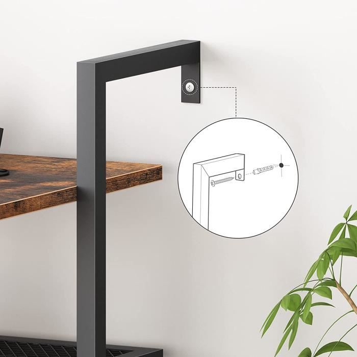 HOOBRO Étagère à Chaussures 5 Niveaux – Porte-Chaussures Incliné Ou Plat, Design Industriel Rustique, Jusqu'à 10-12 Paires