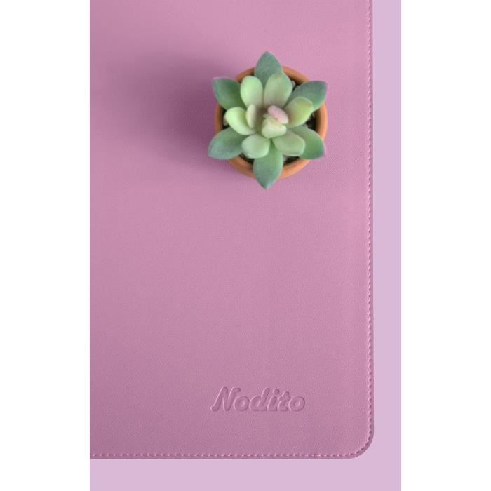 Sous-main En Cuir Double Face Nodito – Protection Bureau, Tapis Souris Et Décoration (Lilas, 43x61 Cm)