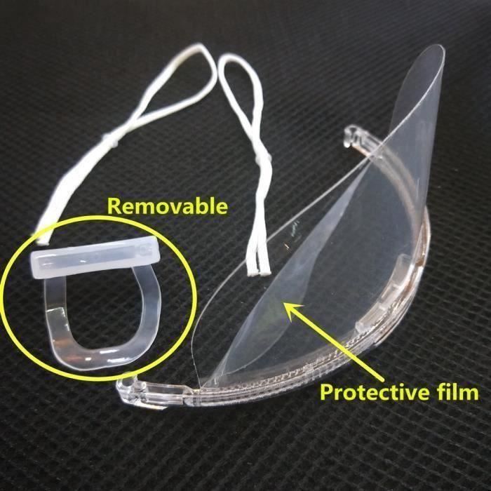 Lot De 10 Masques Transparents Réutilisables Cabilock - Anti-buée Pour Chefs, Restauration Et Services Alimentaires