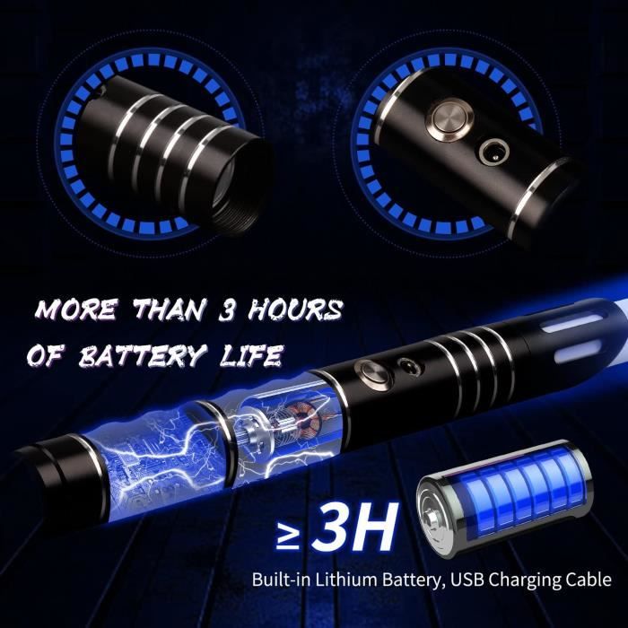 Sabre Laser RGB 10 Couleurs Sabre Laser avec Poign?�e en M?�tal, FX Duel Sabres Laser avec Mode d 