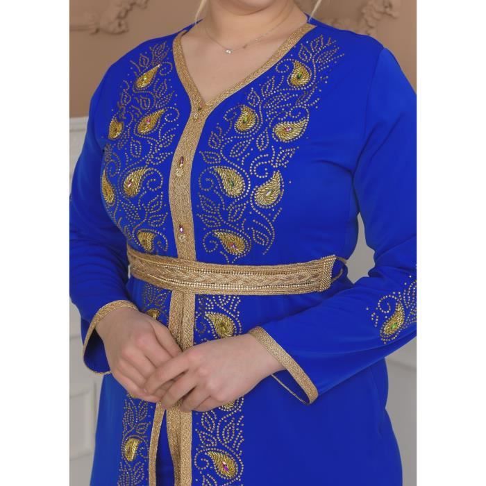 Caftan enfant fille takchita abaya robe dubai AID Bleu turquoise