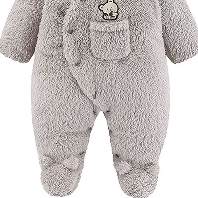 Combinaison Polaire Bébé Hiver - Manches Longues, Chaud, Doux, Tailles 0-18 Mois, Naissance