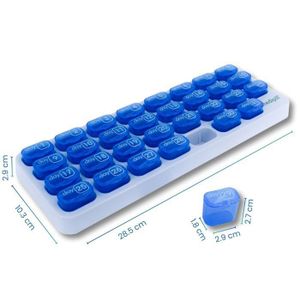 Pilulier De Voyage Portable Avec 31 Compartiments - Dimensions 28,5x10,4x2,9 Cm - Neuf - Organisateur De Médicaments