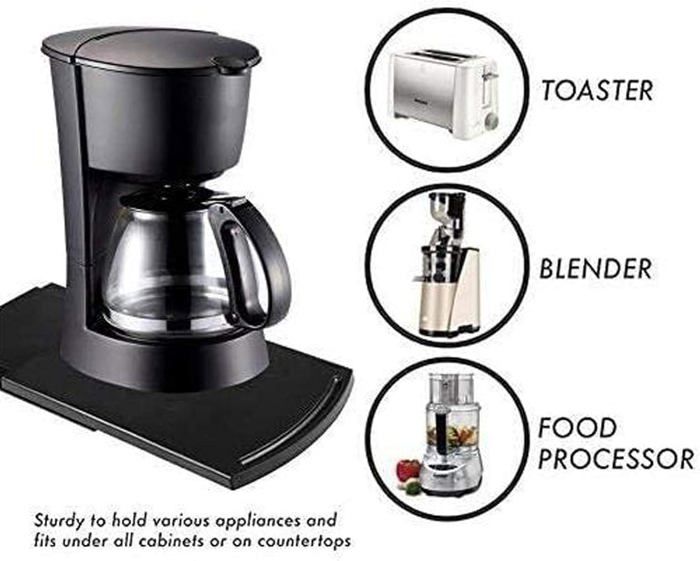 Plateau Coulissant Dilwe Pour Cafetière Et Appareils Cuisine - Rangement Plan De Travail Avec Glissière