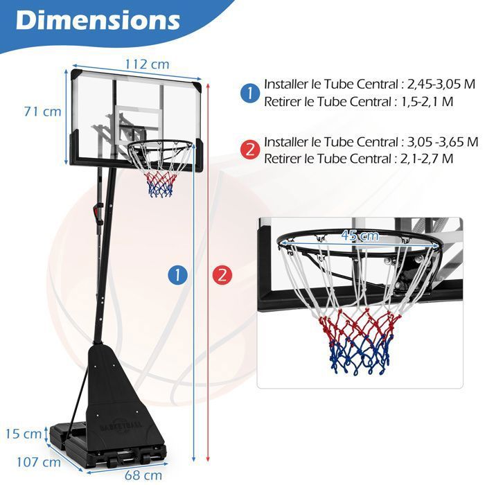 Dimension Terrain Basket Taille Panier Nba Taille Panier Basket