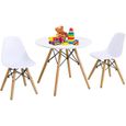 DREAMADE Kit de Table et 2 Chaise, Meuble Enfant avec 1 Table et 2 Chaises, Bonne Stabilité et Sécurité pour Enfant à Jouer, Manger-0