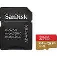 Carte mémoire flash - SANDISK - Extreme Microsdxc 64Gb - Classe de vitesse A2/V30/U3 - Jusqu'à 160 Mo/s-0