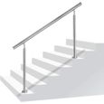 UISEBRT Rampe Escalier Acier Inoxydable avec 0 Tiges 80cm Main Courante pour Escalier Balustrade Balcon-0