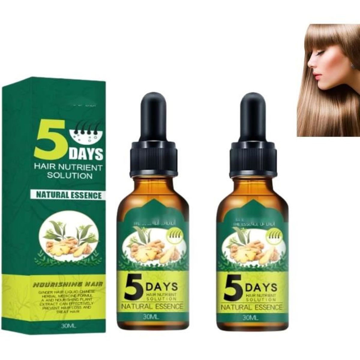 Hair Growth Oil, 5 Day Hair Nutrient Solution, Ginger Hair Growth Spray