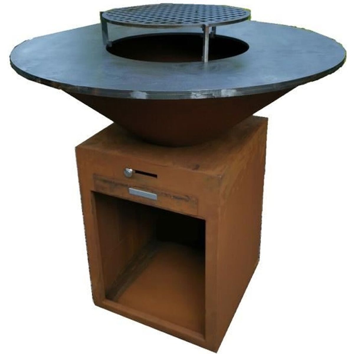Brasero plancha Grill d'extérieur Acier corten Ø 100 cm Cdiscount Jardin
