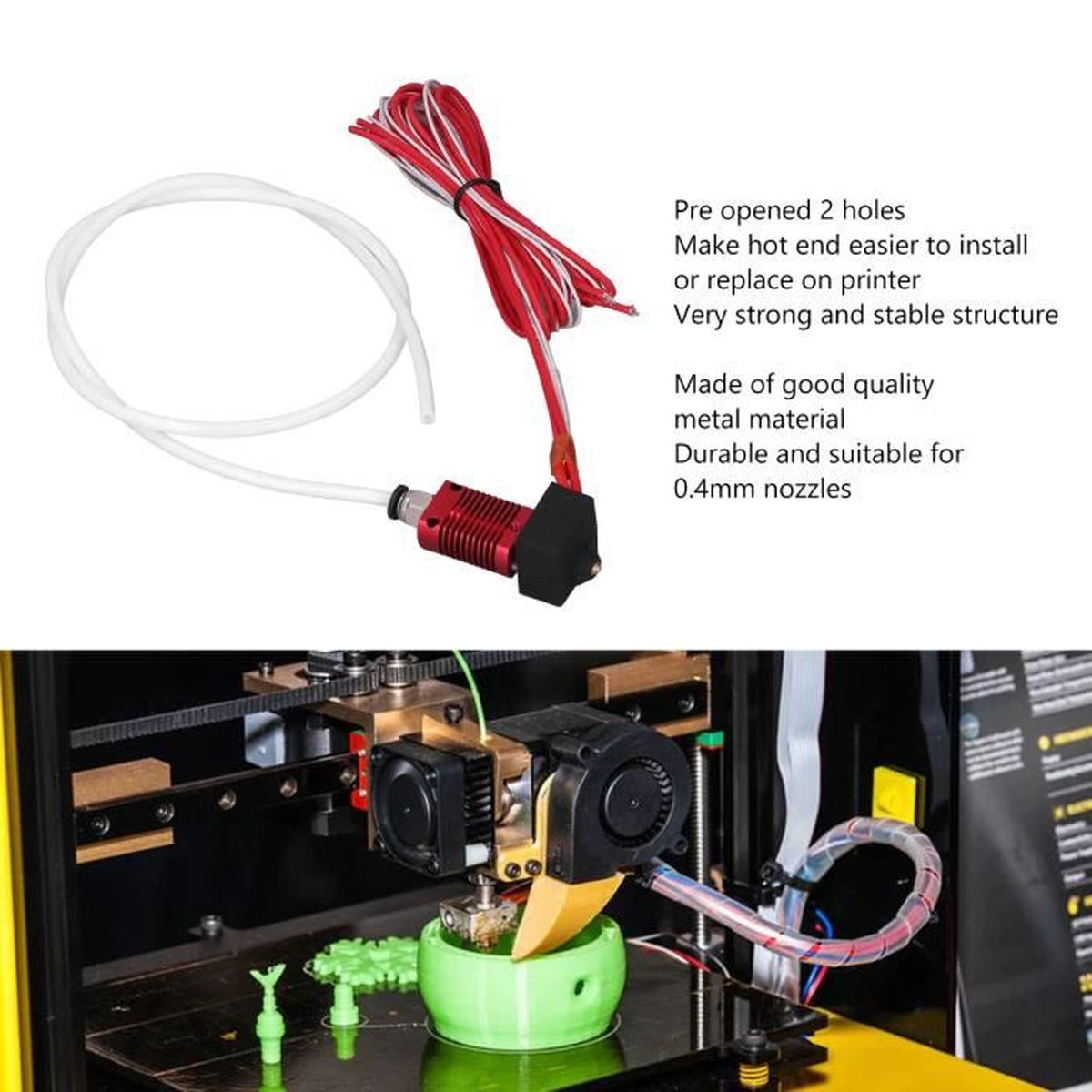 ANYCUBIC Kobra 3 Hotend Officiel – Tête D’Impression Rapide Haute Température 0.4 Mm – Compatible Kobra 3 & Combo