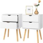 ALIGHTUP Lot de 2 tables de chevet avec tiroirs - 40 x 30 x 60cm Blanc