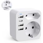 Adaptateur de voyage - septseven - 6 en 1 - 3 Ports USB - 1 Type C - Type G