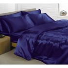 IAMS CHIEN Parure de lit satin 200 x 200 bleu marine.