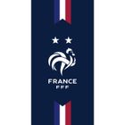 Serviette de bain imprimée 100% Coton - FFF DEUX ETOILES - Equipe de France - Bleu marine - 75x150cm