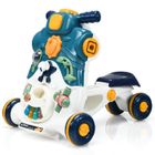 DREAMADE 3 en 1 Trotteur Bébé Evolutif avec Effets Sonores, Panneau de Jeu, Roues à Vitesse Variable, 6-36 Mois, Bleu et Blanc