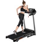 ISE Tapis de course Electrique pliable,motorise 14km/h,12 programmes,avec Capteur d'impulsion,Roues de Transport,verin hydraulique