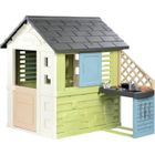 Smoby Life - Maison Pretty + Cuisine d'été - Plaque Grill et évier - 17 accessoires - Matière Recyclée - Dès 2 Ans