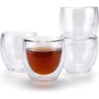 T4U CON® Tasse à café en forme d'oeuf Tasse de bureau anti-brûlure double couche en verre résistant à la chaleur