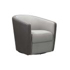 TOUSMESMEUBLES Fauteuil cabriolet pivotant Gris Perle/Plomb - JACQUES - L 74 x l 76 x H 73