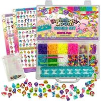 Bandai - Rainbow Loom Combo Set – Fabrication de bracelets - Métier à tisser avec 2300 élastiques – Charms et Perles - ‎ CD00102