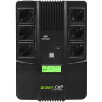 Green Cell® UPS Alimentation d'énergie Non interruptible 800 VA (480 W) avec écran LCD 1 x 12 V/9 Ah 6 x Schuko